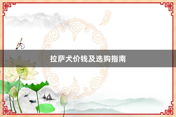 拉萨犬价钱及选购指南